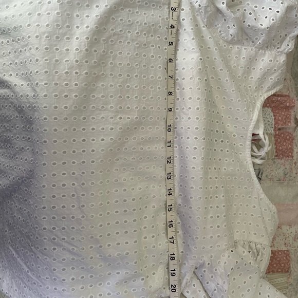 a new day puff sleeve eyelet blouse top shirt size large 100% cotton NWOT boho - Picture 11 of 14